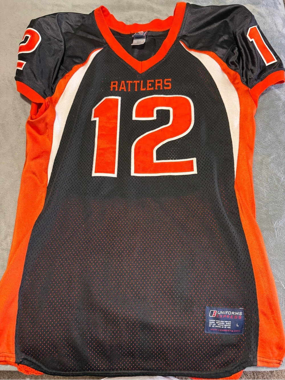 Rattlers Mens Football Jersey - Black & Orange